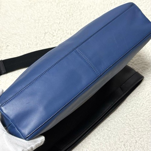 Coach Camden 2Way Messenger Bag Grain Leather Gray/Blue Used - Picture 7 of 17