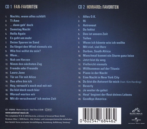 HOWARD CARPENDALE - 2 CD - DAS BESTE VON MIR - Bild 2 von 2