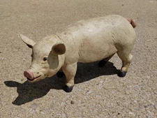 Sound Not Work 1996 Vintage White Pig  Garden Decor Statue Oshi Global 