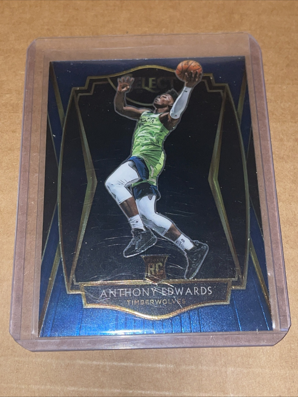 2020-21 Panini Select - Premier Level  Blue Prizm #169 Anthony Edwards (RC)