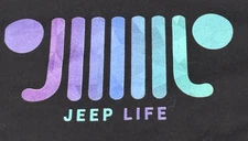 JEEP Large Short-sleeve T-Shirt: Black, Canvas Bella w/ Grill and "Jeep Life"