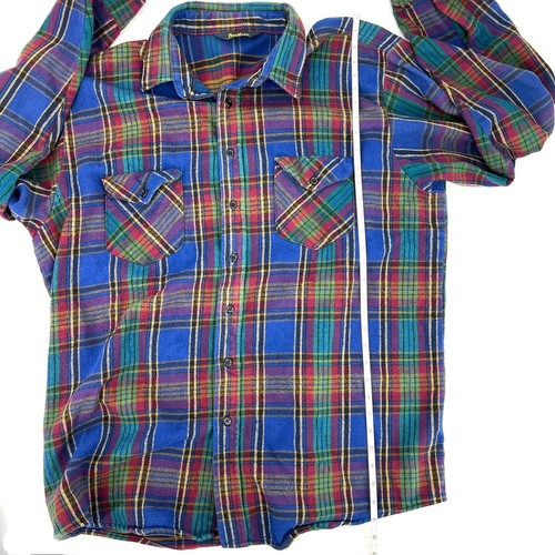 Vintage Oshkosh Flannel Plaid Double Pocket Button Up Heavy Duty Shirt XL - Picture 3 of 6