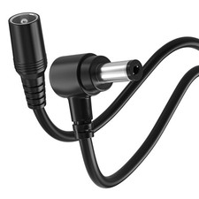 DC Extension Cable 5.5mm x 2.1mm 90 Degree Right Angle Male to 3FT, Black