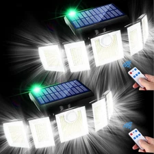 1-2x Solar Security Light Outdoor 5 head 3000LM 300 LED Motion Sensor Waterproof