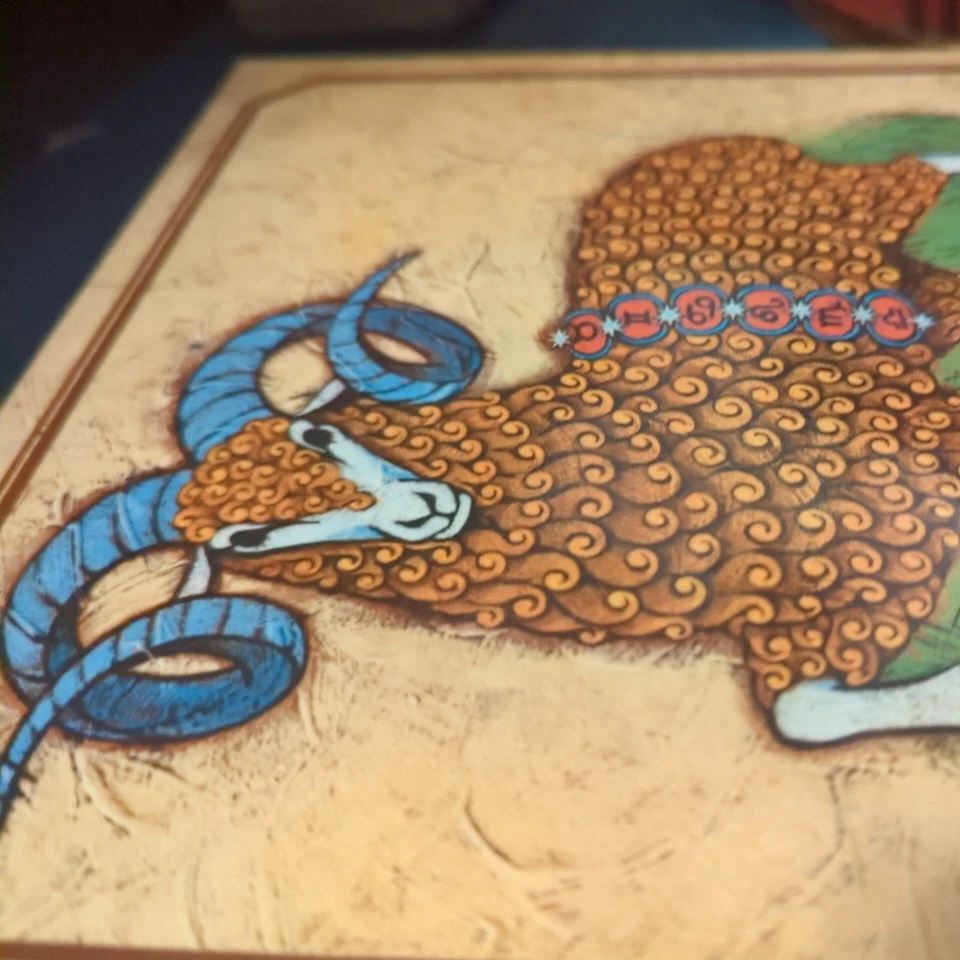 Placa de pared decoupage de madera Zodiaco ARIES años 70 de colección Foto 2 de 4