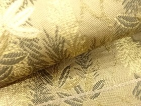 7759586: JAPANESE KIMONO / ANTIQUE NAGOYA OBI / SILK / WOVEN BAMBOO GRASS