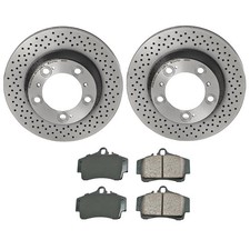 Akebono Rear Brake Kit 299mm Disc Rotors Euro Pads For Porsche 996 911 Standard