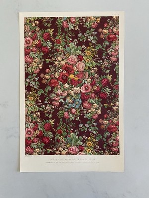 Antique Chromolithograph – Floral Chintz Pattern Paris Victorian