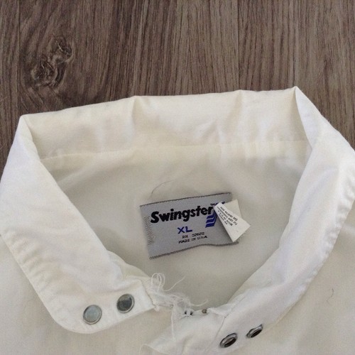 Chaqueta Swingster Vintage Años 80 Detroit Tigers MLB Satinado Talla XL Hecha en EE. UU. BLANCA - Imagen 3 de 8