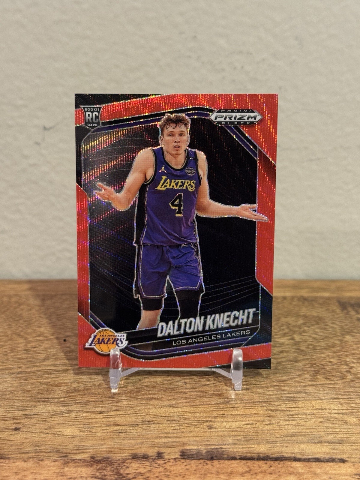 2024-25 Panini Prizm Black #33 Dalton Knecht Red Wave Lakers RC