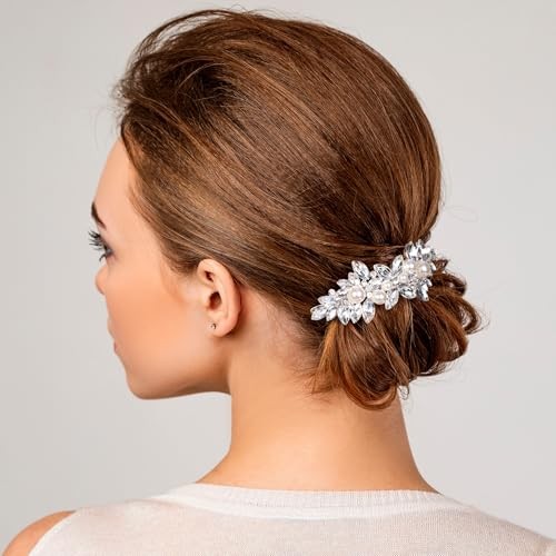 Joez Maravilloso Estrás Pinza para el Pelo Cristal Brillante Perla Barretes Francés - Imagen 6 de 6