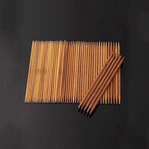 55PCS Double Pointed Bamboo Knitting Needles Sewing Tools DIY Handmade Craft New - Picture 8 of 14