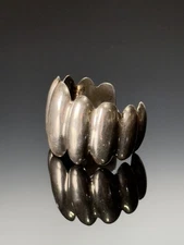 Vintage Henco Mexico TR-44 Sterling Silver Puffy Modernist Cuff Bracelet