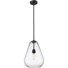 Z-Lite 488P12-MB Ayra 1 Light 12 inch Matte Black Pendant Ceiling Light