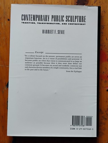 Contemporary Public Sculpture Tradition...Controversy Harriet Senie HC 1992 1st - Picture 2 of 9