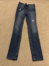 Abercrombie Kids Slim Jean Leggings Size 9/10 Slim Ripped Distressed Blue Denim