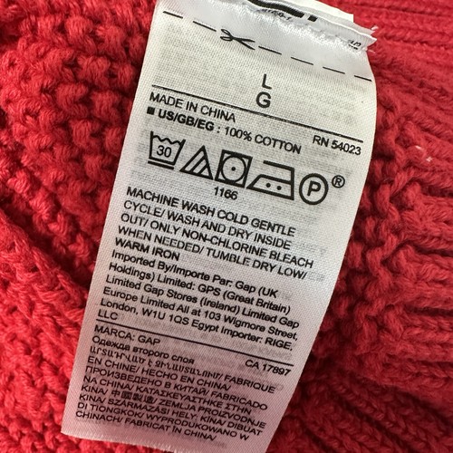 Maglione GAP donna grande rosso maglia cavo pullover moderno girocollo preppy pescatore - Foto 10 di 12