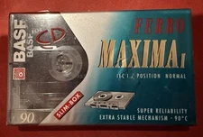 BASF Blank Cassette Audio Tape x1 Ferro Maxima I 90 New Sealed (Lot 2145)