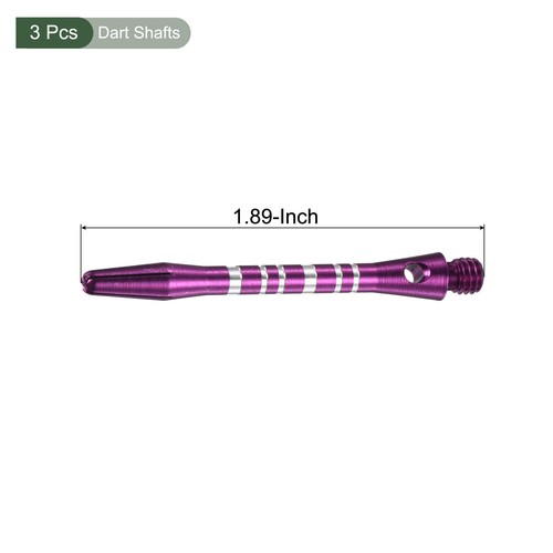 3Pcs Darts Shaft,Aluminum Medium 2BA Thread Darts Stem Replacement(Purple,45mm) - Picture 2 of 5