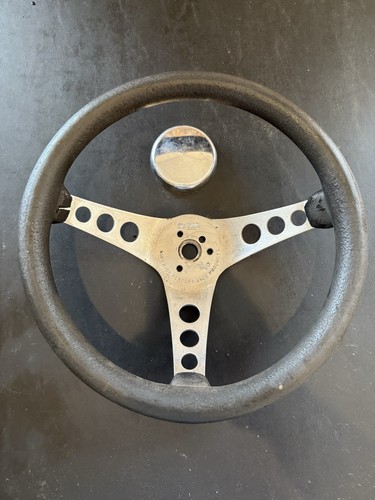 Vintage Steering Wheel SUPERIOR 3 Spoke Chrome 13 Inch Ford Chevy Hot Rod 1970s - Picture 1 of 11