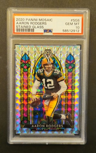 2020 Panini Mosaic Stained Glass Aaron Rodgers #SG6 PSA 10 Green Bay Packers