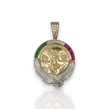 Coin Centenario Mexicano Pendant - 14K Solid Gold