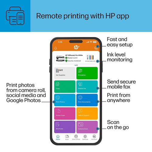 HP OfficeJet Pro 8135e Wireless Color All-In-One Printer Print Scan Copy Fax - Zdjęcie 8 z 9