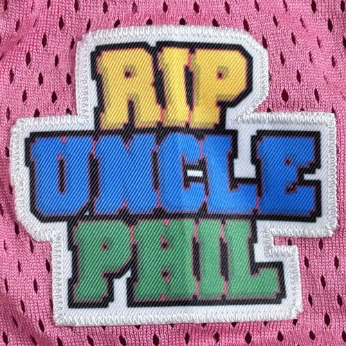 Fresh Prince RIP UNCLE PHIL Bel Air Basketball Shorts Mesh Large Pink Green - Picture 7 of 21