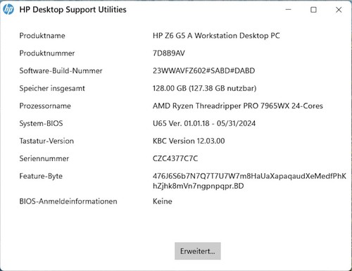 HPE Z6 G5 AMD TR PRO 7965WX 128GB 512GB SSD W11pro NVIDIA RTX A4000 16GB - Picture 8 of 8
