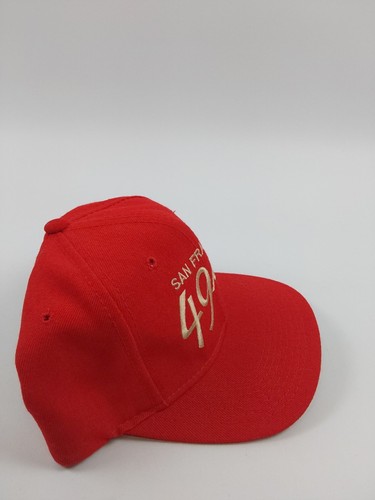 Vintage 90’s Sports Specialties SF 49ers NFL Red Gold Script Snapback Hat - Picture 2 of 8