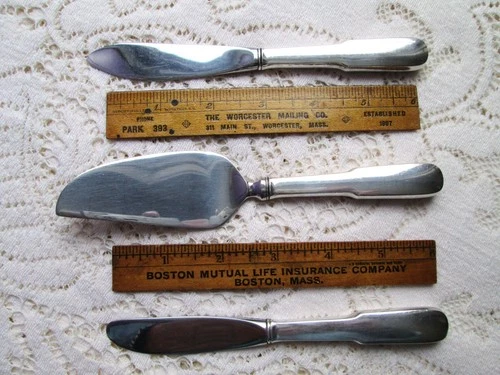 GORHAM Old English Tipt Pattern STERLING Handle Butter & Cheese Knives Lot of 3