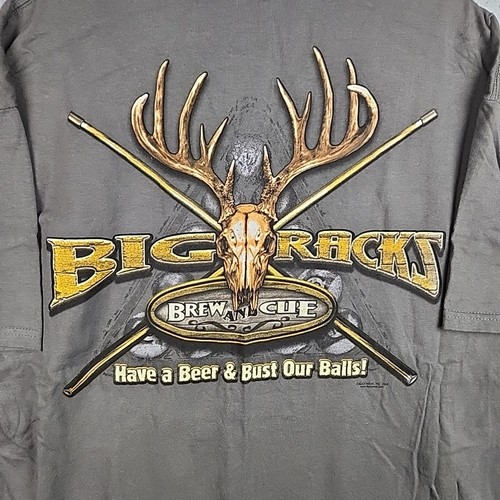 Vintage Buck Wear Shirt Mens XL Funny Deer Skull Graphic Big Racks Hunting Y2K  - Picture 7 of 9