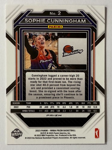 2023 Panini WNBA Prizm Sophie Cunningham Blue Wave Prizm #2 - Bild 2 von 2