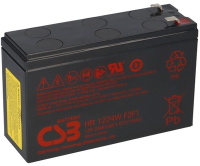 CSB HR1224WF2F1 12V 6Ah AGM Hochstrom Bleiakku 24W schwarz für USV/Notstrom