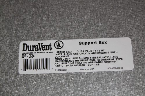 DuraVent 6DP-Cs24 6" Caja de Soporte de Techo Cuadrada de Acero Galvanizado con Cuello de Borde - Imagen 8 de 9