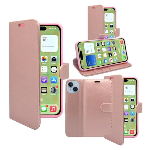 Funda protectora de cuero PU abatible folio folio tipo billetera para teléfono para Apple iPhone 15 - Imagen 45 de 48