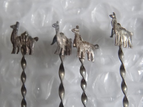 lLAMA TWIST HORQUILLAS DE FIESTA DE CÓCTEL 8 TOTALES MEDIADOS DE SIGLO SUDAMERICANO DE COLECCIÓN neocurio - Imagen 4 de 7