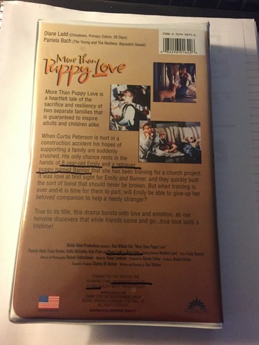 More Than Puppy Love (VHS 1999) Diane Ladd, Pamela Bach-Hasselhoff, Craig Benton - Picture 2 of 3
