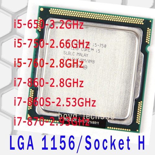 Intel Core i5-650 i5-750 i5-760 i7-860 i7-860S i7-870 LGA 1156/H CPU Processor - Picture 1 of 7