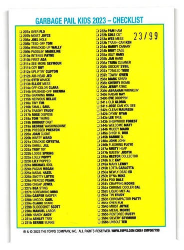 GARBAGE PAIL KIDS 2023 CHROME SERIES 6 BLACK WAVE PICK YOUR CARD 207A-256B - Picture 20 of 24