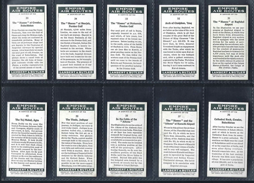 LAMBERT & BUTLER - EMPIRE AIR ROUTES - FULL SET OF 50 CARDS - Picture 8 of 10