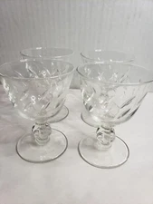 Vintage Colonial Heritage Set Of 4 Crystal Cordial Glasses Goblets Clear
