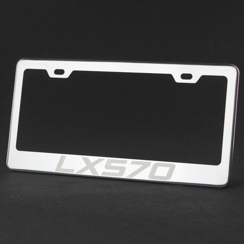 LX570 Laser Engraved Polish Stainless Steel License Plate Frame Chrome Screw Cap - Foto 10 di 12