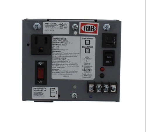 RIB Functional Devices PSH100A Enclosed Single 100VA, 120VAC-24VAC Transformer - Picture 2 of 3