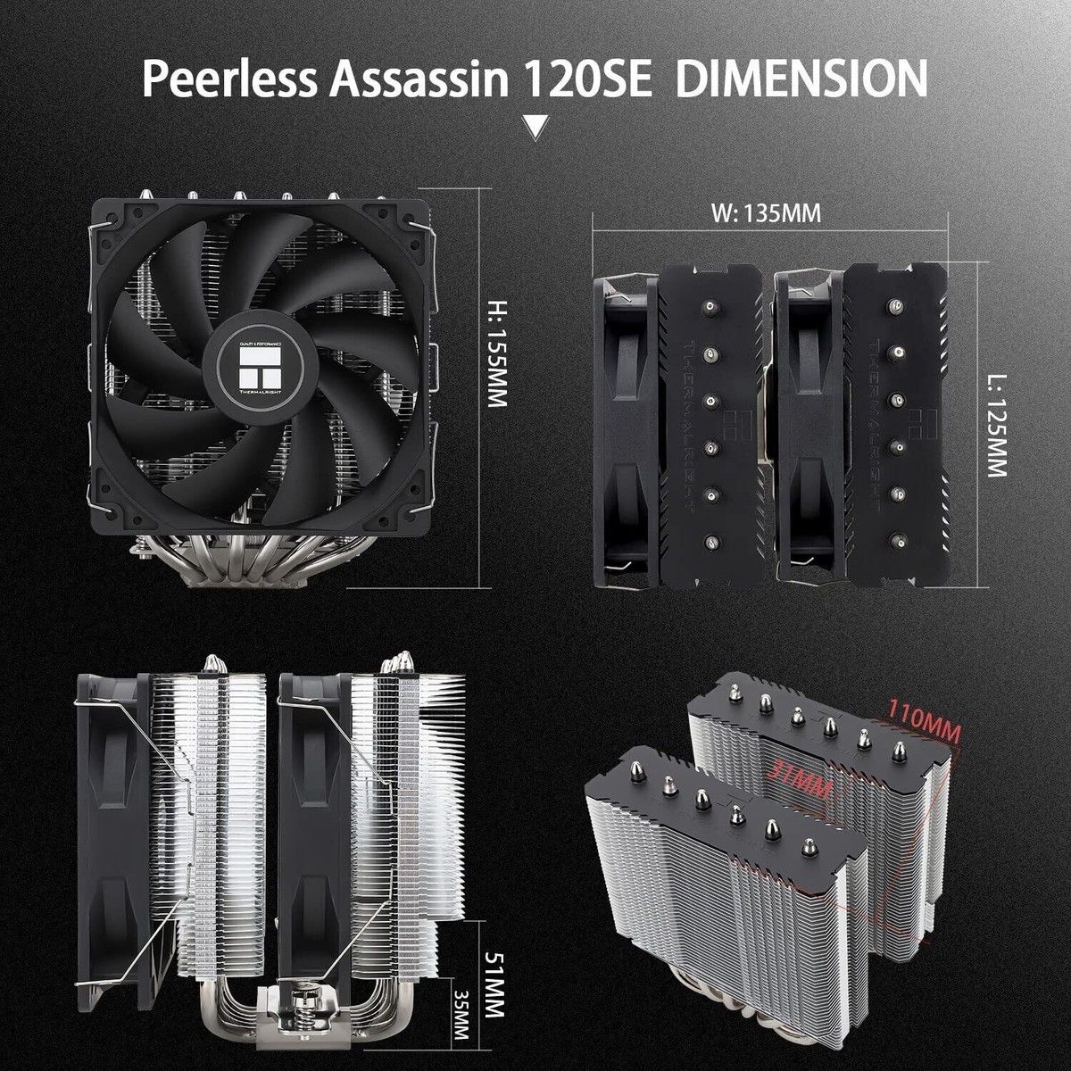PCパーツ Thermalright Peerless Assassin 120 SE AR Peerless Assassin 120 SE WHITE ARGB – Thermalright