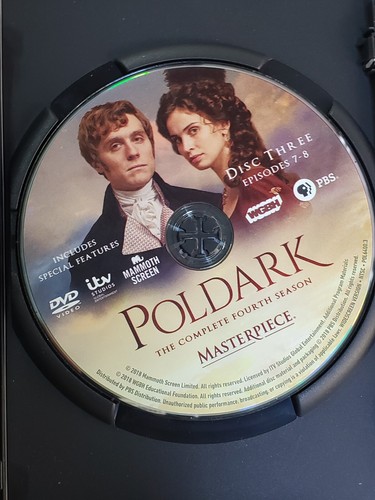 Poldark The Complete Fourth Season Masterpiece DVD 2018 3 Disc UK Edition - Imagen 4 de 5