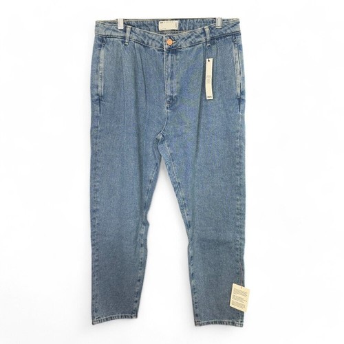 ASOS DESIGN Men's double pleat jeans in light blue 31 x 32 QZ