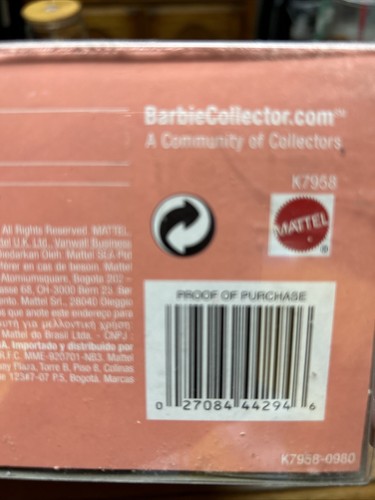 2007 Holiday Barbie Collector Doll Blonde Red Dress K7958 New Sealed - Picture 3 of 4