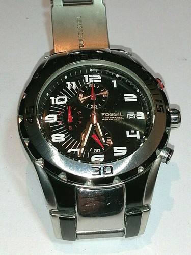OROLOGIO UOMO FOSSIL BLUE CH-2470 CRONOGRAFO ACCIAIO 10ATM - Foto 3 di 11