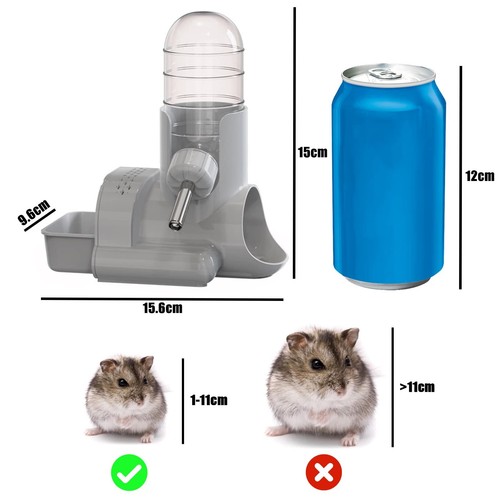 Hamster Wasserflasche 3 in 1 freistehender automatischer Wasserspender Grau - Bild 4 von 6